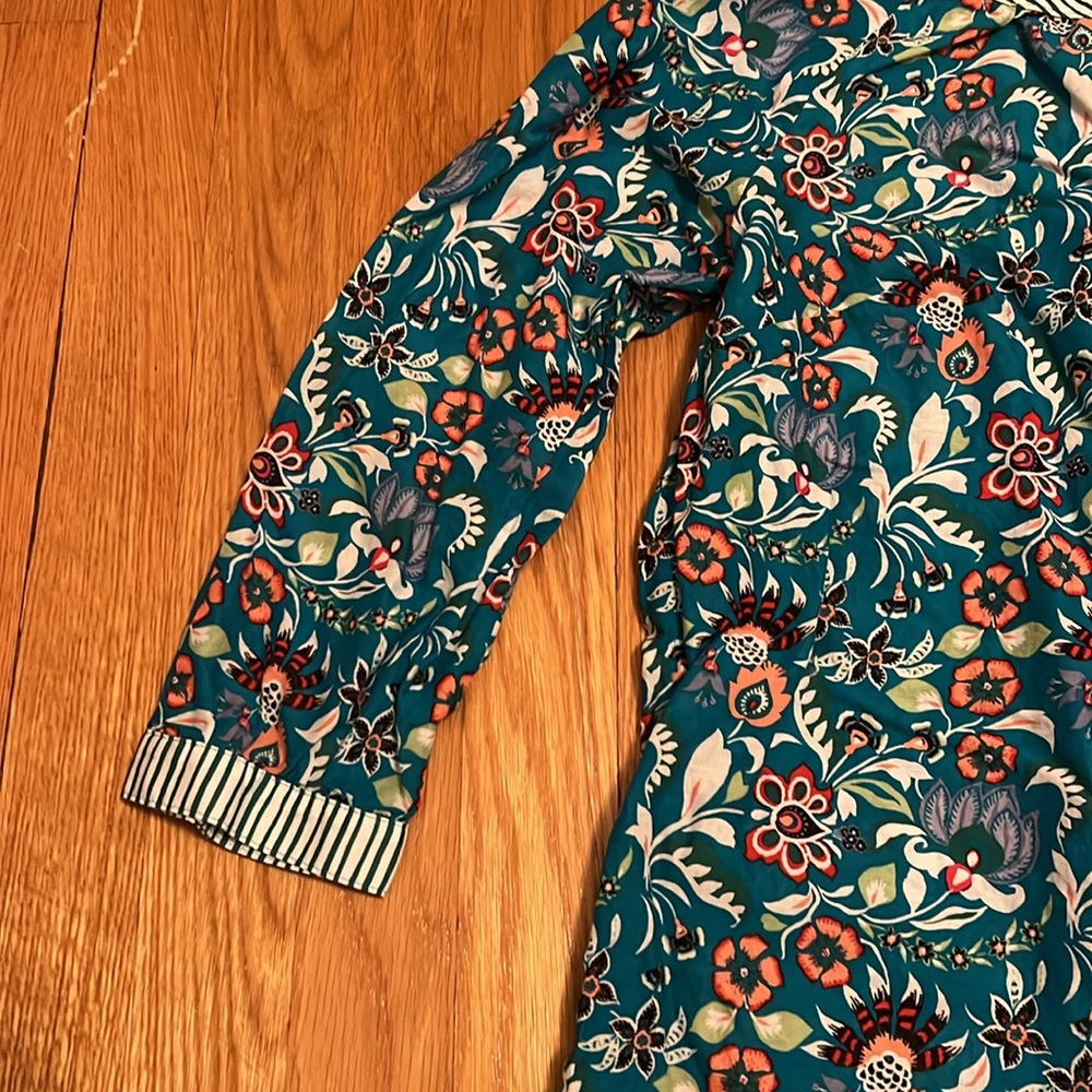 TALBOTS BLOUSE 100% cotton floral top size small - Picture 4 of 13